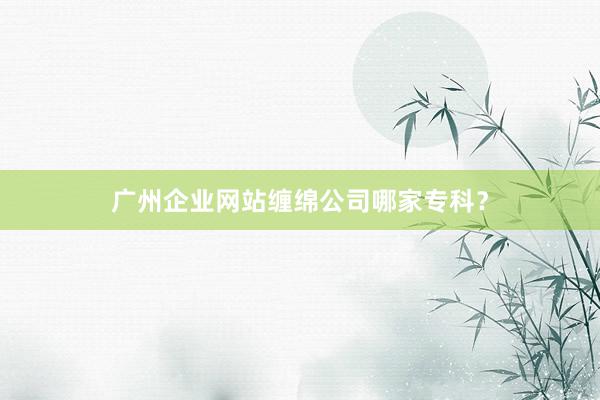 广州企业网站缠绵公司哪家专科？